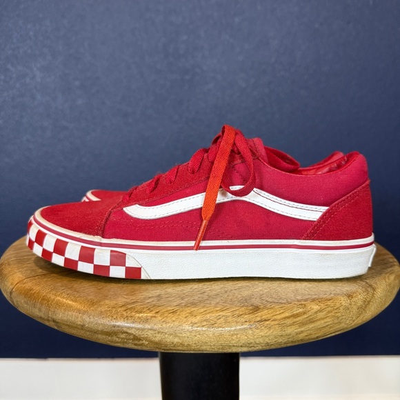 Vans Juniors Red and White Checkered Sneakers Youth 5.5/Women’s 7 - Picture 2 of 11